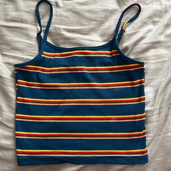 Ribbed stripped crop top - Picture 1 of 3